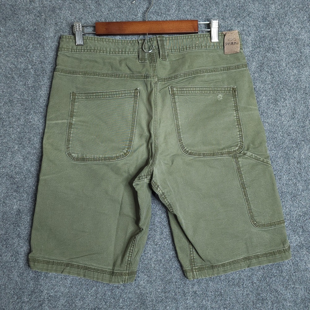 Prana Bronson Shorts Mens 30x11 Green Stretch Organic Cotton Canvas Hiking Chino - Picture 3 of 9